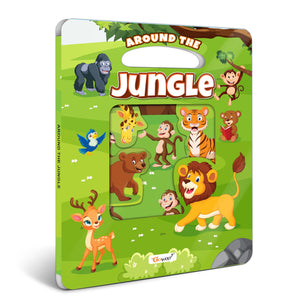 Around The Jungle Window Cut Board Book : Toddler Learning Book, Picture Book For Children, Die Cut Board Book, Educational Board Book