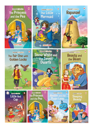 Fairy Tales (Set Of 10 Story Books For Little Kids) (Illustrated) - Aladin, Cinderella, Little Mermaid, Sleeping Beauty, Snow White... Rapunzel