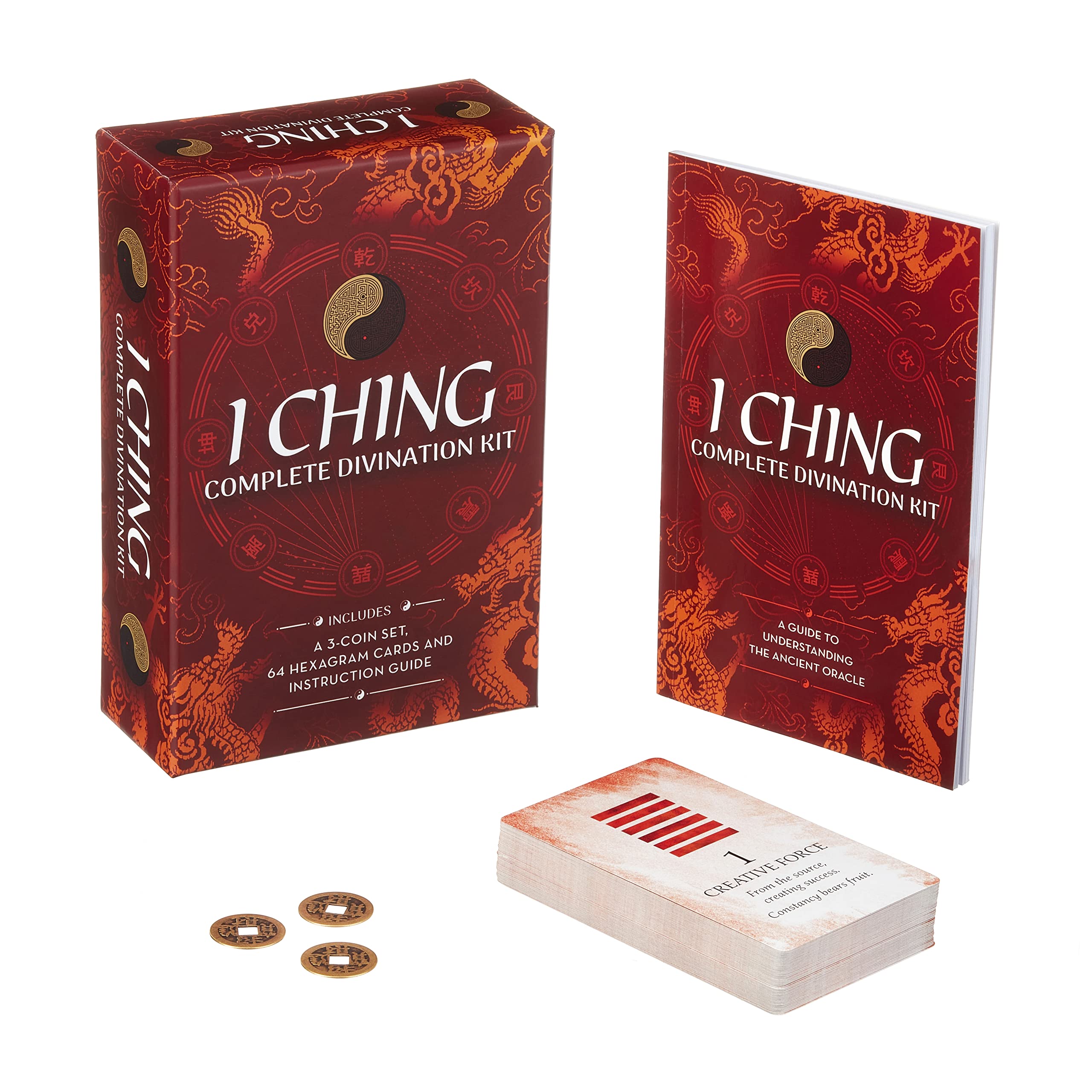 I Ching Complete Divination Kit: A 3Coin Set, 64 Hexagram Cards and Instruction Guide (Sirius Oracle Kits),Used