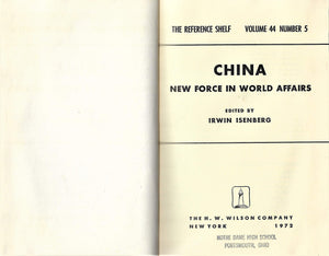 China: new force in world affairs (The Reference shelf),Used
