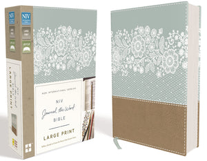 NIV, Journal the Word Bible, Large Print, Leathersoft, Teal/Tan: Reflect, Journal, or Create Art Next to Your Favorite Verses,Used