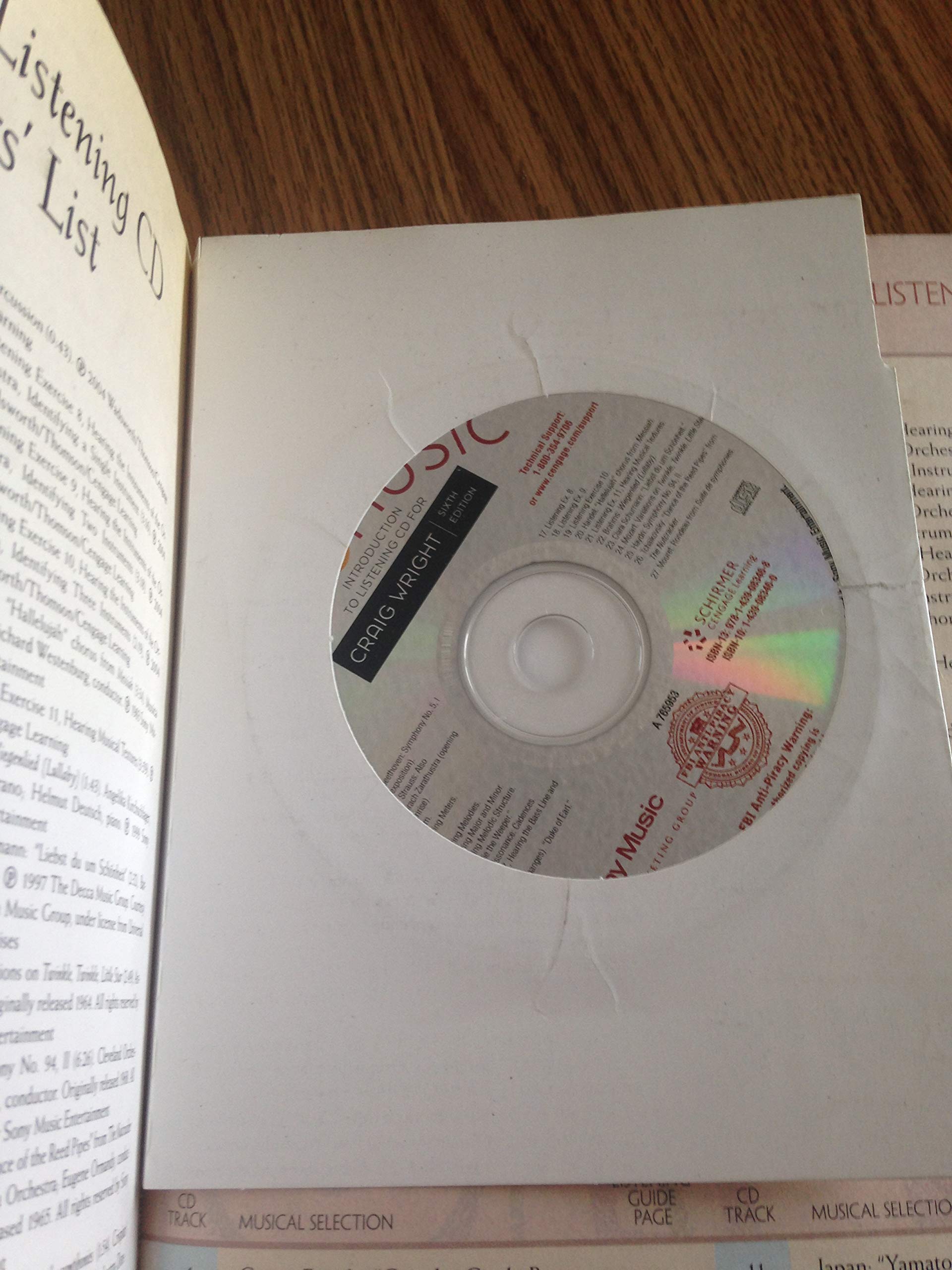 Listening to Music (with Introduction to Listening CDROM) (Available Titles CourseMate),Used