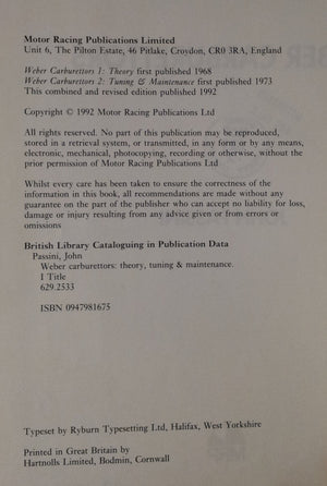 Weber Carburetors,Used