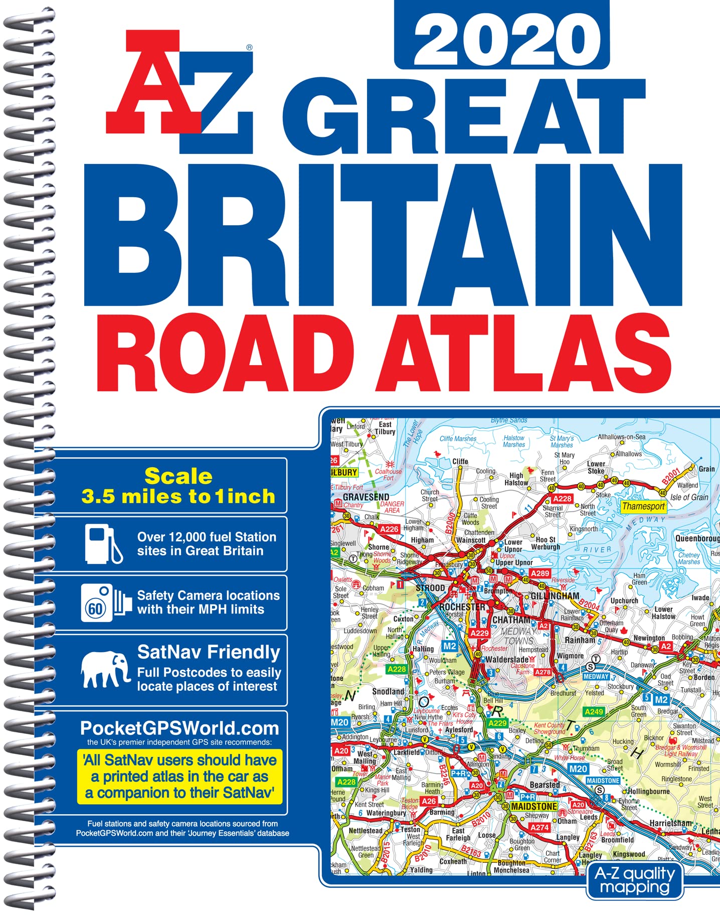 Great Britain AZ Road Atlas 2020 (A4 Spiral),Used