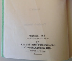 Beginning Wisely : Teacher'S Manual By Inc. Rod And Staff Publishers (19910503),New