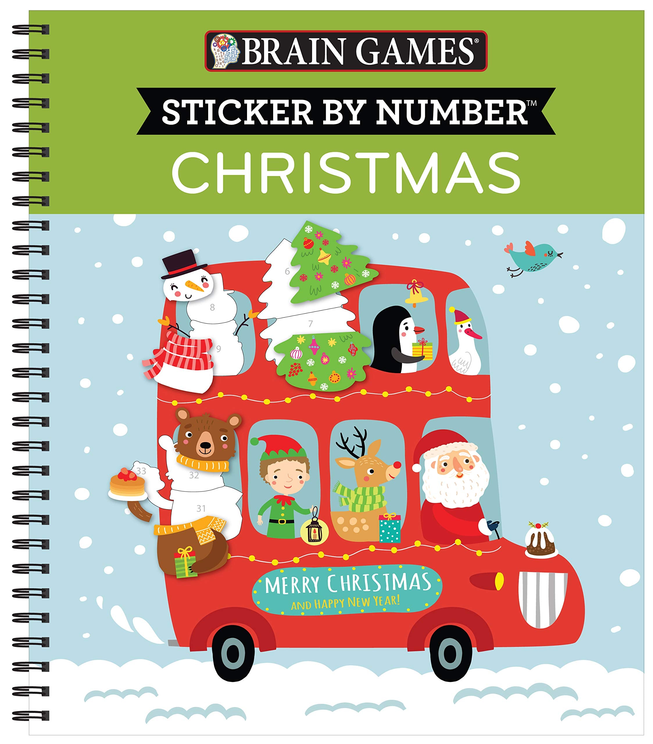 Brain Games  Sticker By Number: Christmas (Bus Cover)