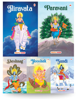 Story Books For Kids - Nandi, Mooshika, Sheshnag, Airvata, Paravani (Set Of 5 Books) (Illustrated) - Gods Vehicles - Mythology Stories For Children - - Read Aloud To Infants, Toddlers - Age 3+