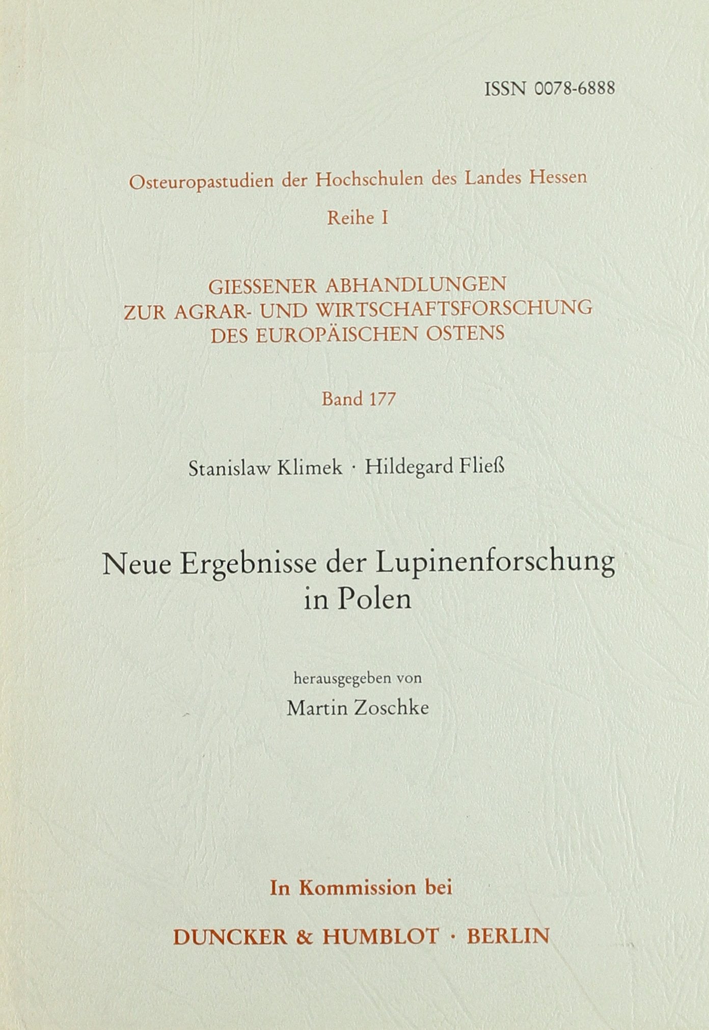Neue Ergebnisse Der Lupinenforschung In Polen (Osteuropastudien Der Hochschulen Des Landes Hessen,) (German Edition),Used