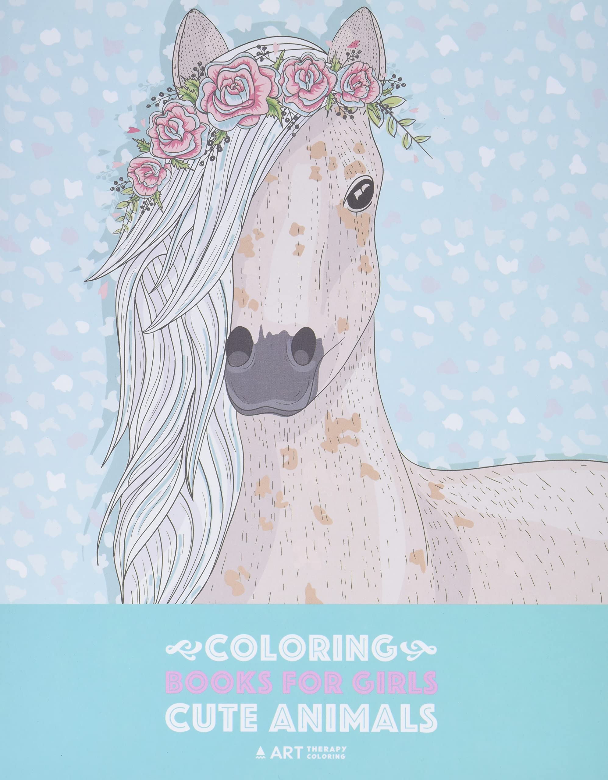 Coloring Books For Girls: Cute Animals: Relaxing Colouring Book for Girls, Cute Horses, Birds, Owls, Elephants, Dogs, Cats, Turt,Used