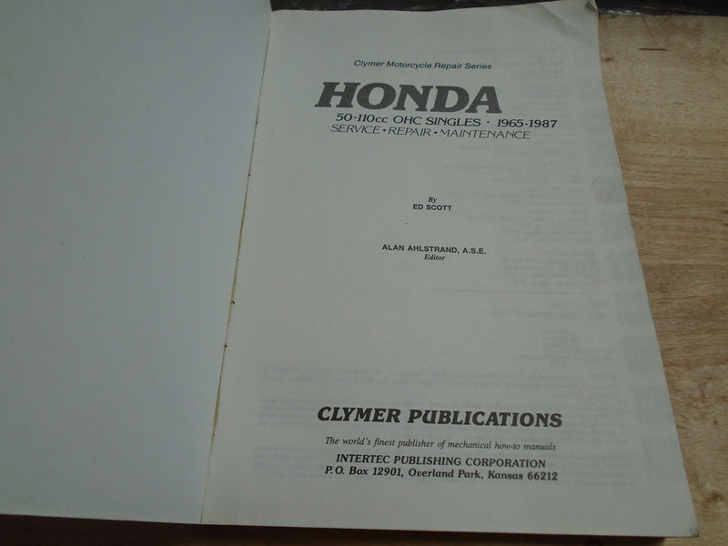 Honda 50110cc Ohc Singles: 19651986 Service, Repair, Maintenance,Used