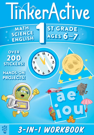 Tinkeractive 1St Grade 3In1 Workbook: Math, Science, English Language Arts (Tinkeractive Workbooks)