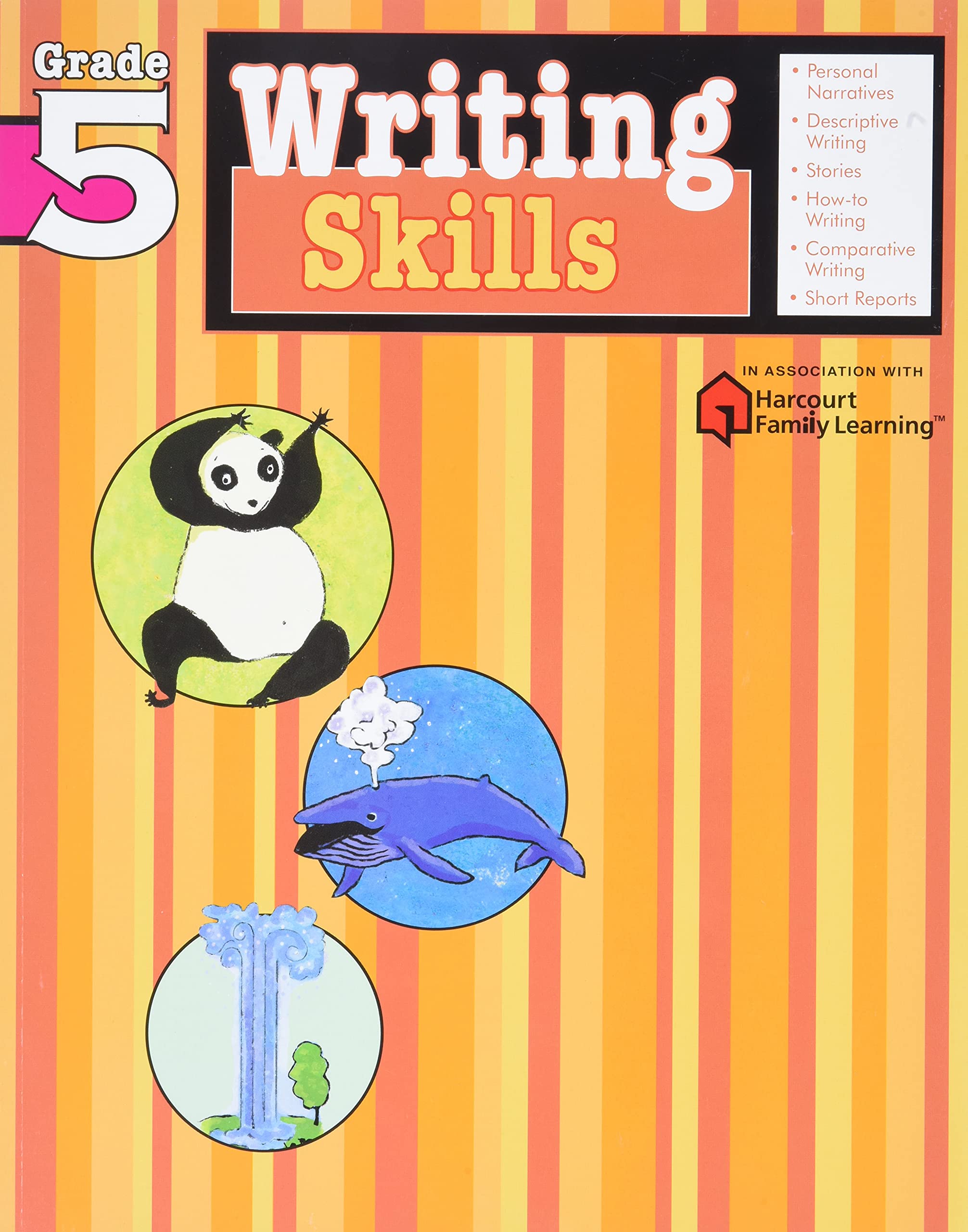 Writing Skills: Grade 5 (Flash Kids Harcourt Family Learning),Used