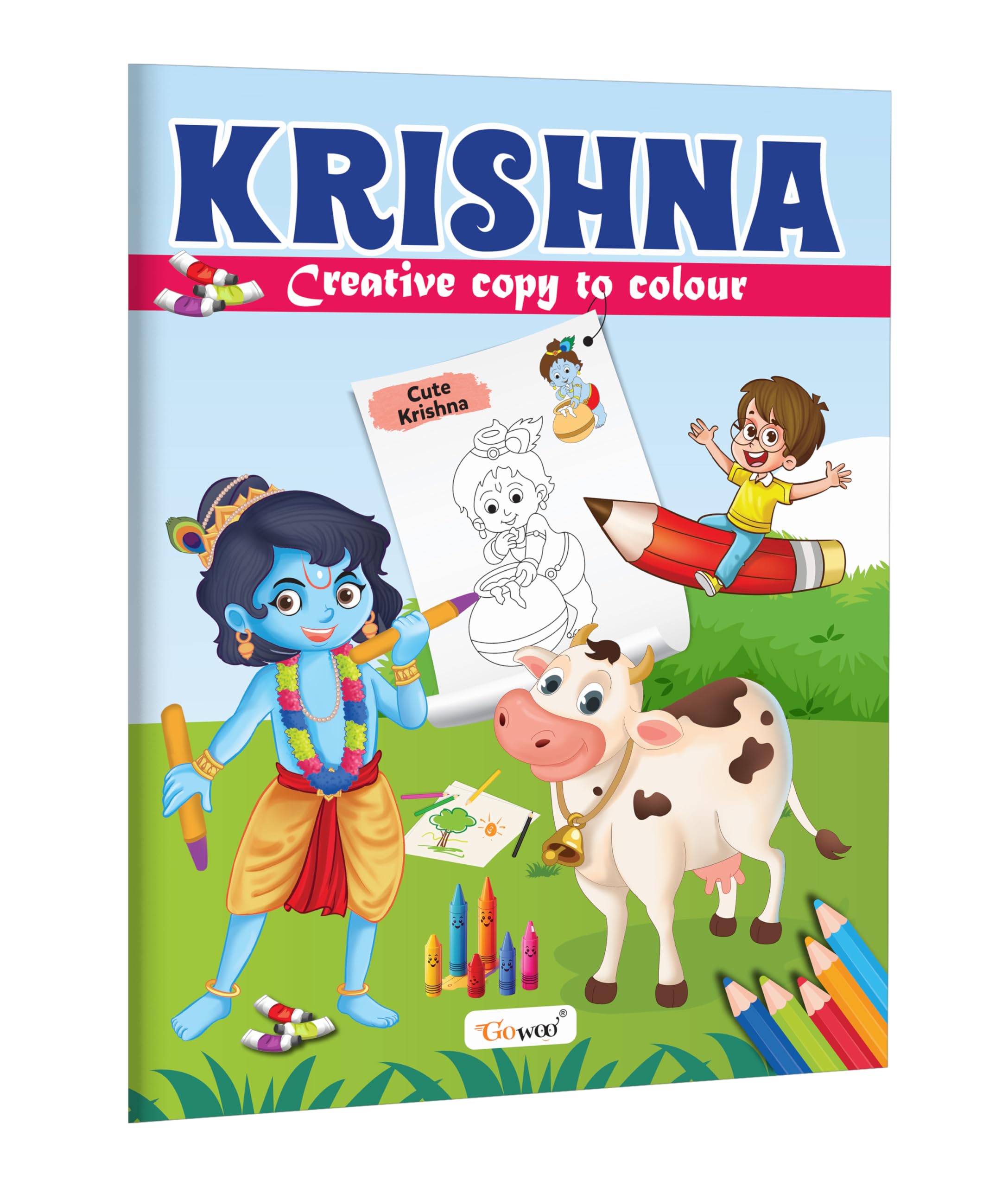 Krishna-Creative Copy To Colour : Creative Learning And Coloring For Kids, Educational Activity Book For Toddlers, Fun Learning And Activity Book For Children, Creative Coloring Book For Kids