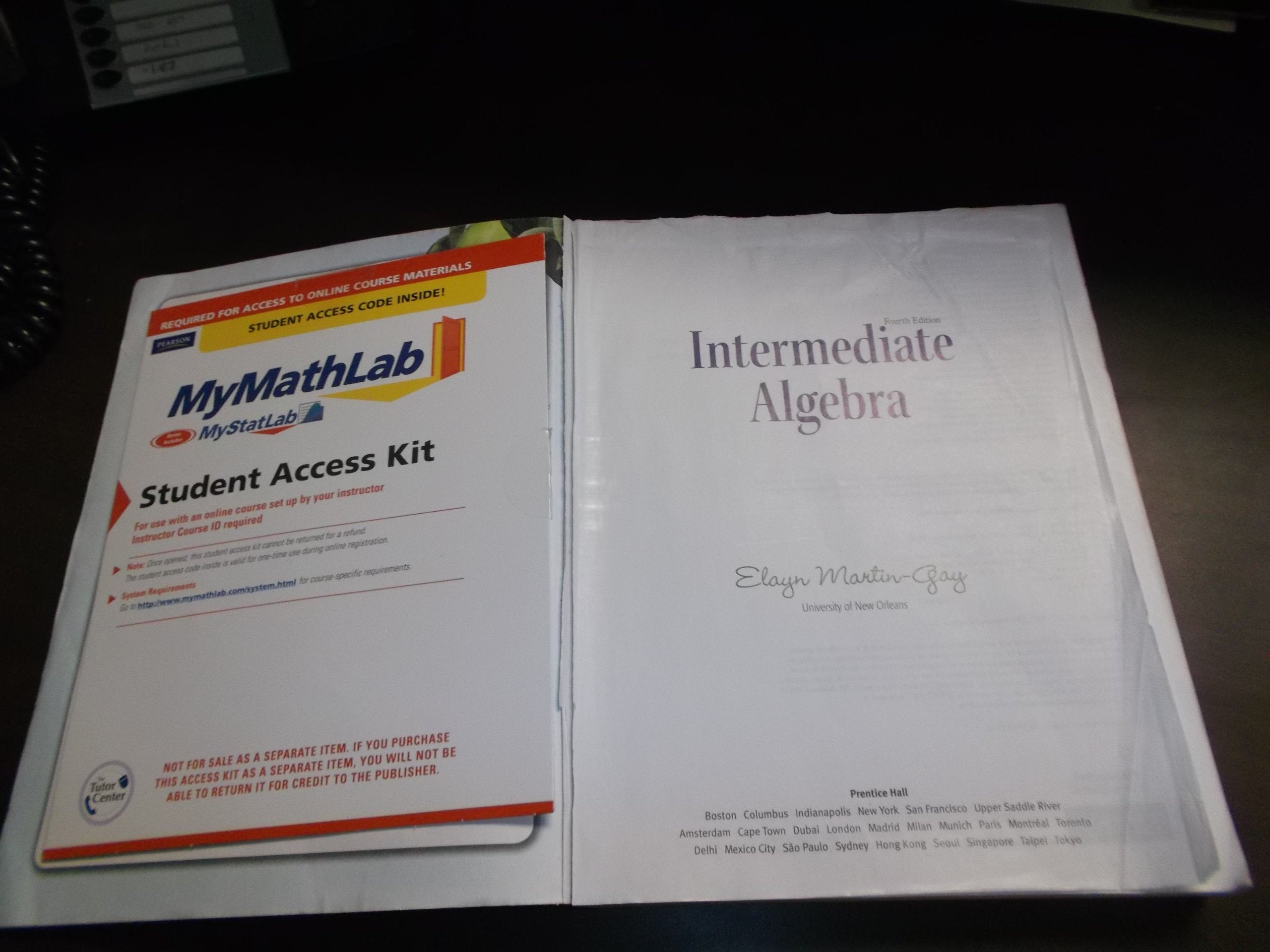 Intermediate Algebra (4th Edition) (MartinGay Developmental Math Series),New
