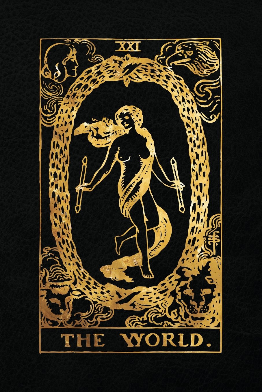 The World: 120 College Ruled Lined Pages, The World Tarot Card Notebook  Black And Gold  Journal, Diary, Sketchbook (Tarot Car-new