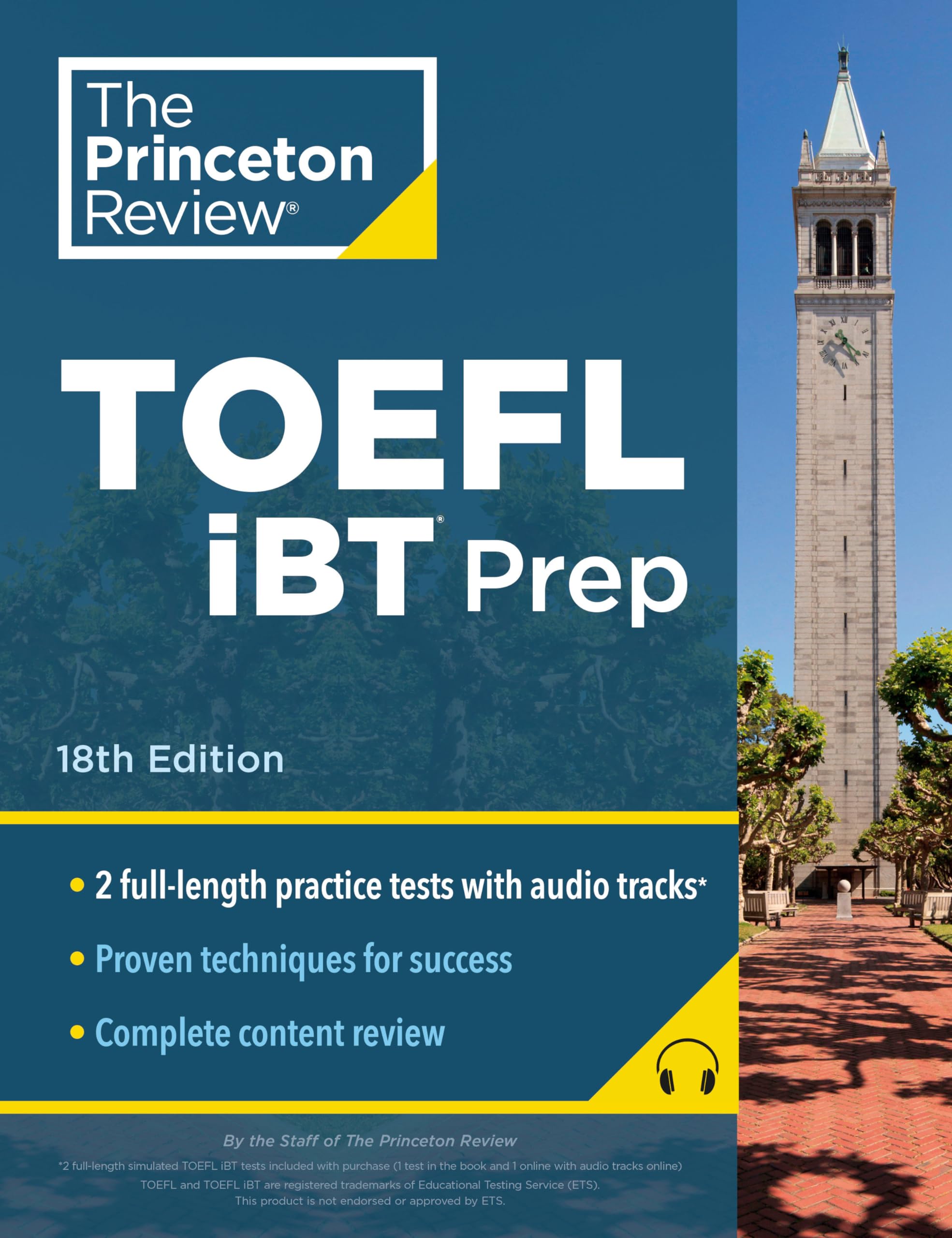 Princeton Review Toefl Ibt Prep With Audio/Listening Tracks, 18Th Edition: 2 Practice Tests + Audio + Strategies & Review / For ,Used