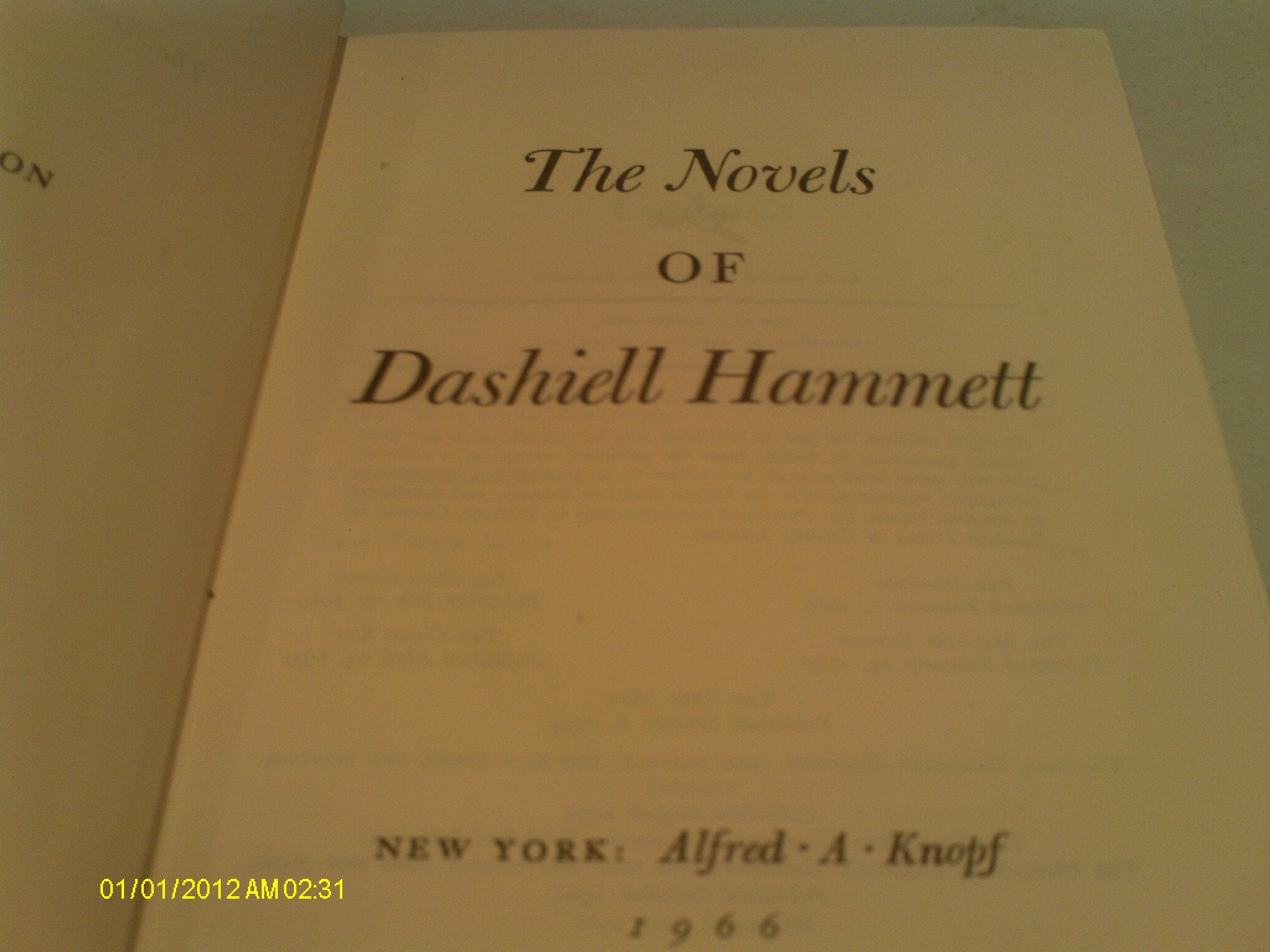 The Novels Of Dashiell Hammett: Red Harvest, The Dain Curse, The Maltese Falcon, The Glass Key, And The Thin Man-used