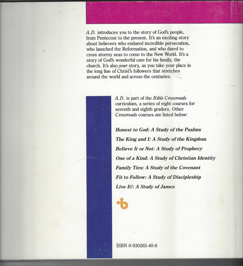 A.D. Study of Church History: Student Guide,Used