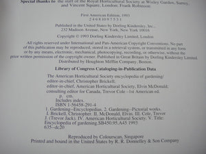 American Horticultural Society Encyclopedia of Gardening,New
