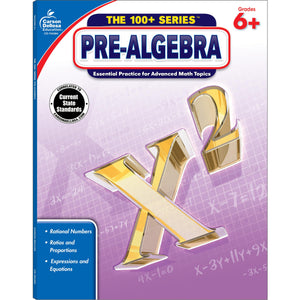 Carson Dellosa The 100+ Series: Grade 6 And Up Prealgebra Workbook, Fractions, Decimals, Algebra Expressions, Grades 68 Middle
