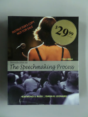 Introduction To The Speechmaking Process 13/E By Raymond Ross (20090504)
