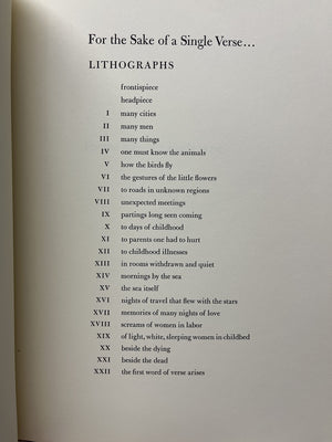 For the Sake of a Single Verse ...: From the Notebooks of Malte Laurids Brigge,Used