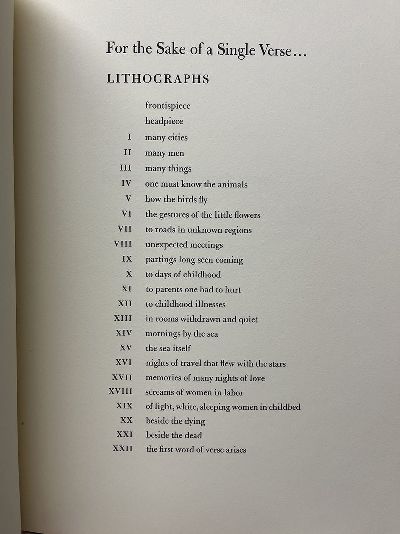 For the Sake of a Single Verse ...: From the Notebooks of Malte Laurids Brigge,Used