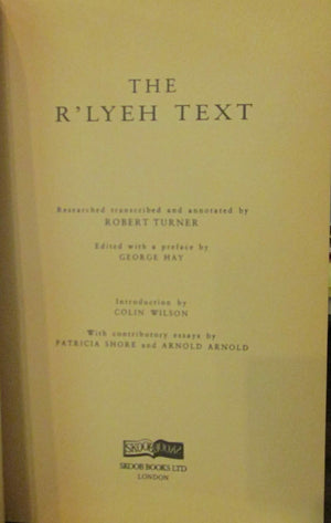 The R'Lyeh Text: Hidden Leaves from the Necronomicon (Skoob Esoterica),Used