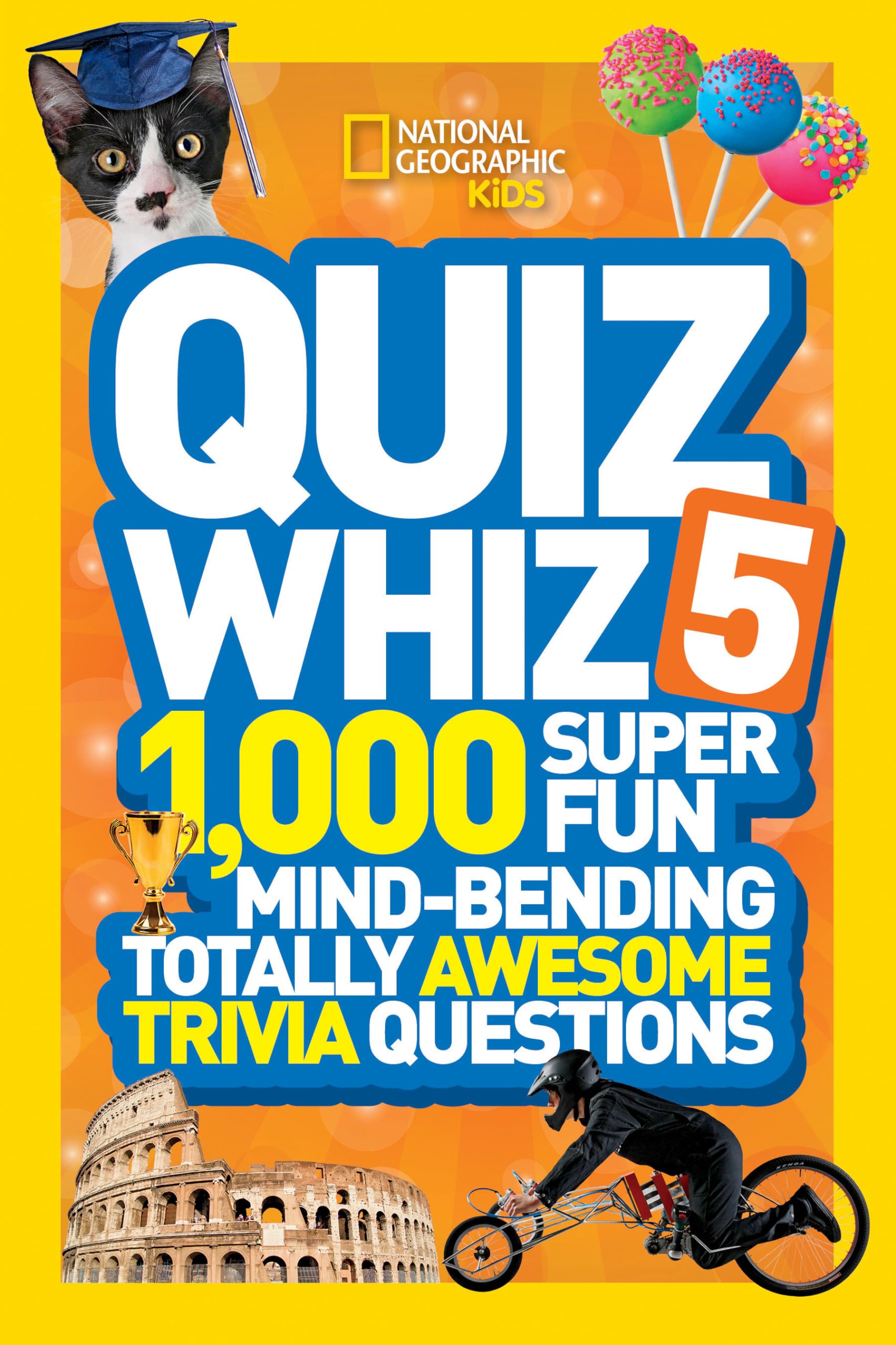 National Geographic Kids Quiz Whiz 5: 1,000 Super Fun Mindbending Totally Awesome Trivia Questions,Used