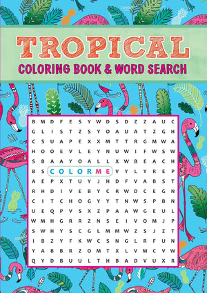Tropical Coloring Book & Word Search,Used