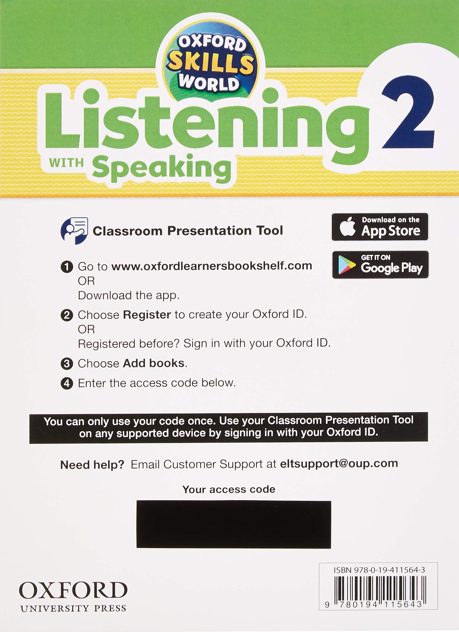 Oxford Skills World. Listening & Speaking 2. Classroom Presentation Tool Access Card,New