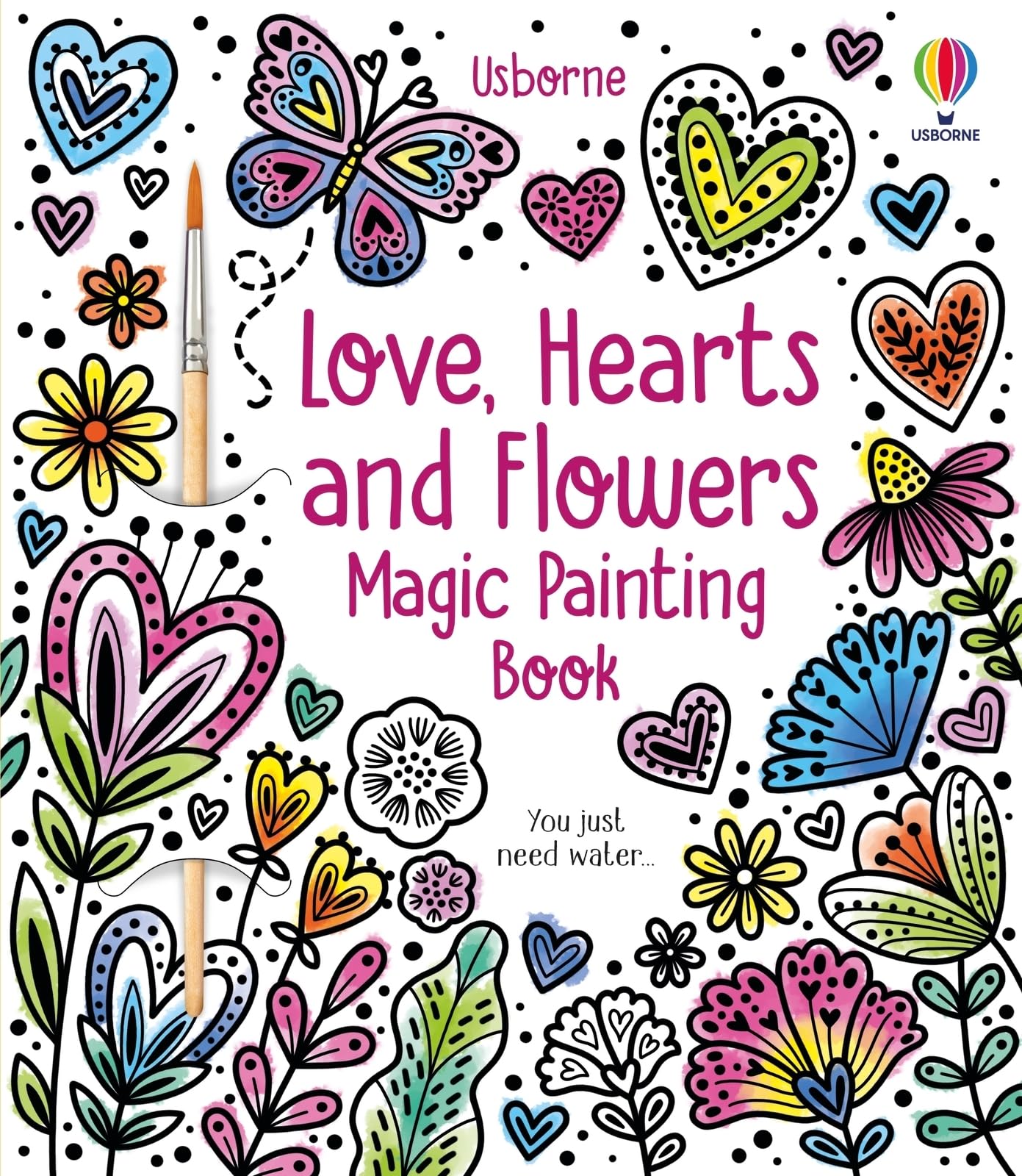 Love, Hearts and Flowers Magic Painting Book (Magic Painting Books),New