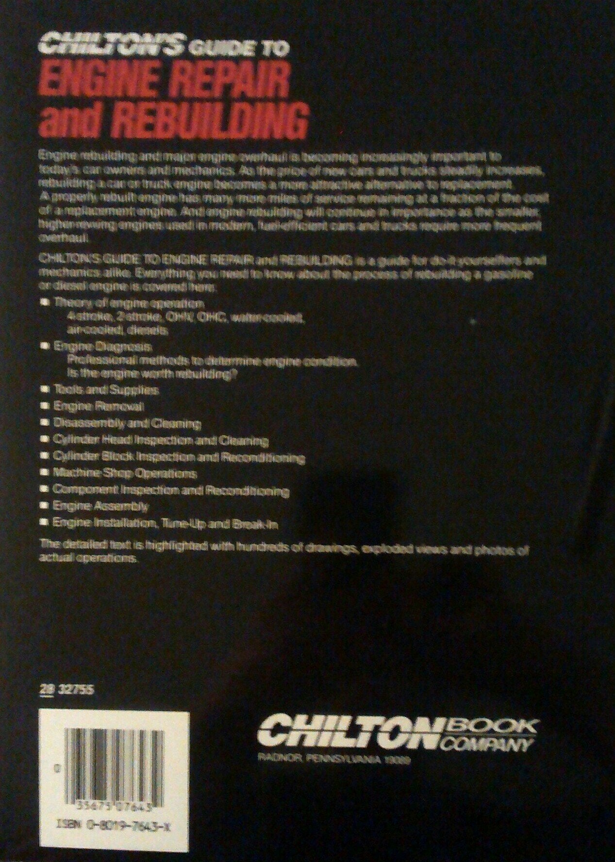 Chilton's Guide to Engine Repair and Rebuilding (Automobile Repair & Maintenance Series),Used