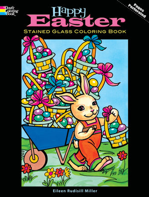 Happy Easter Stained Glass Coloring Book (Dover Holiday Coloring Book),Used
