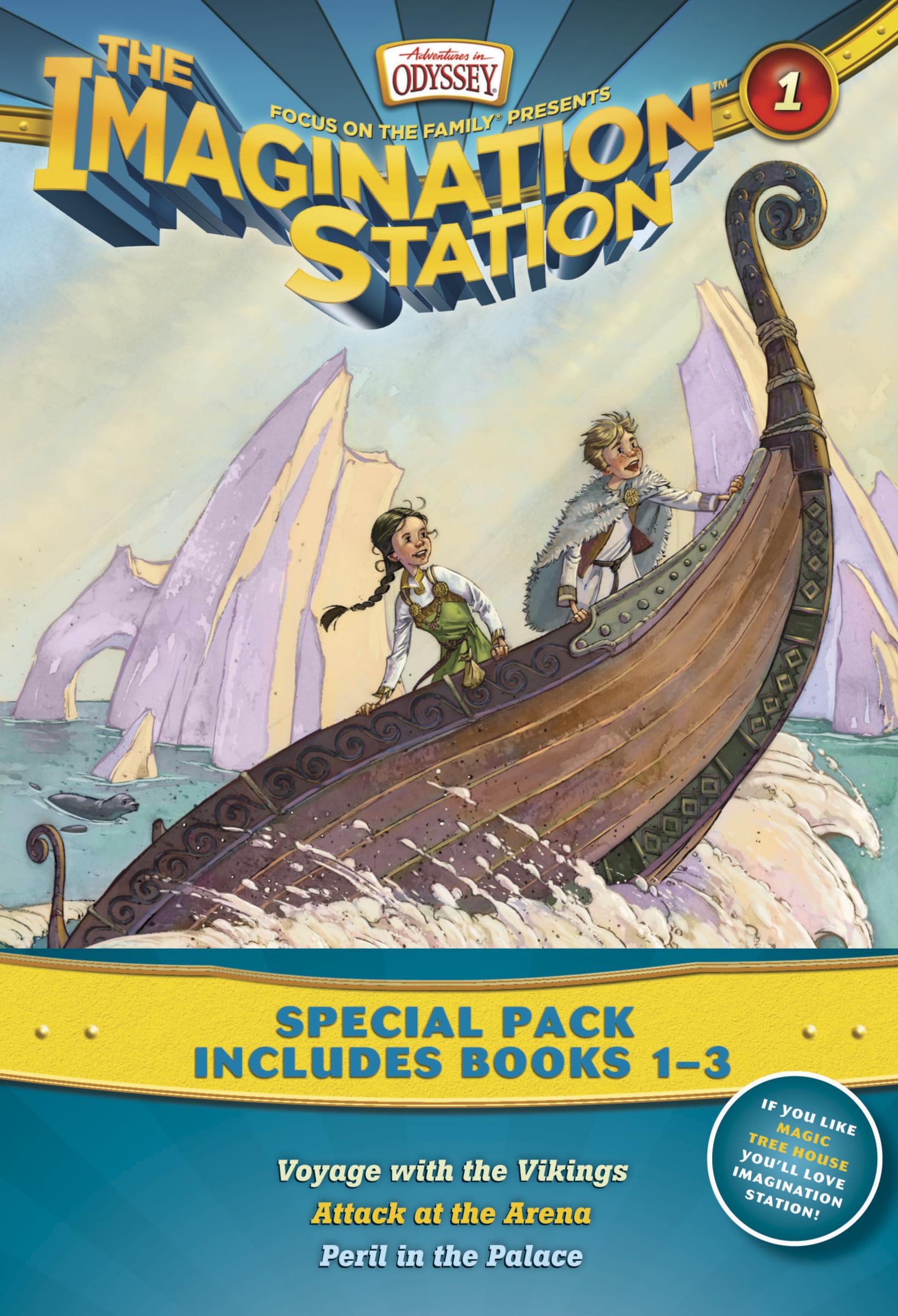 Imagination Station Books 3Pack: Voyage with the Vikings / Attack at the Arena / Peril in the Palace (AIO Imagination Station B,Used