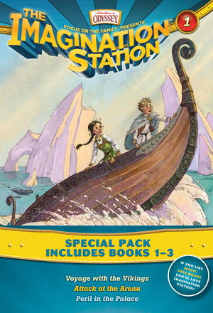 Imagination Station Books 3Pack: Voyage with the Vikings / Attack at the Arena / Peril in the Palace (AIO Imagination Station B,Used