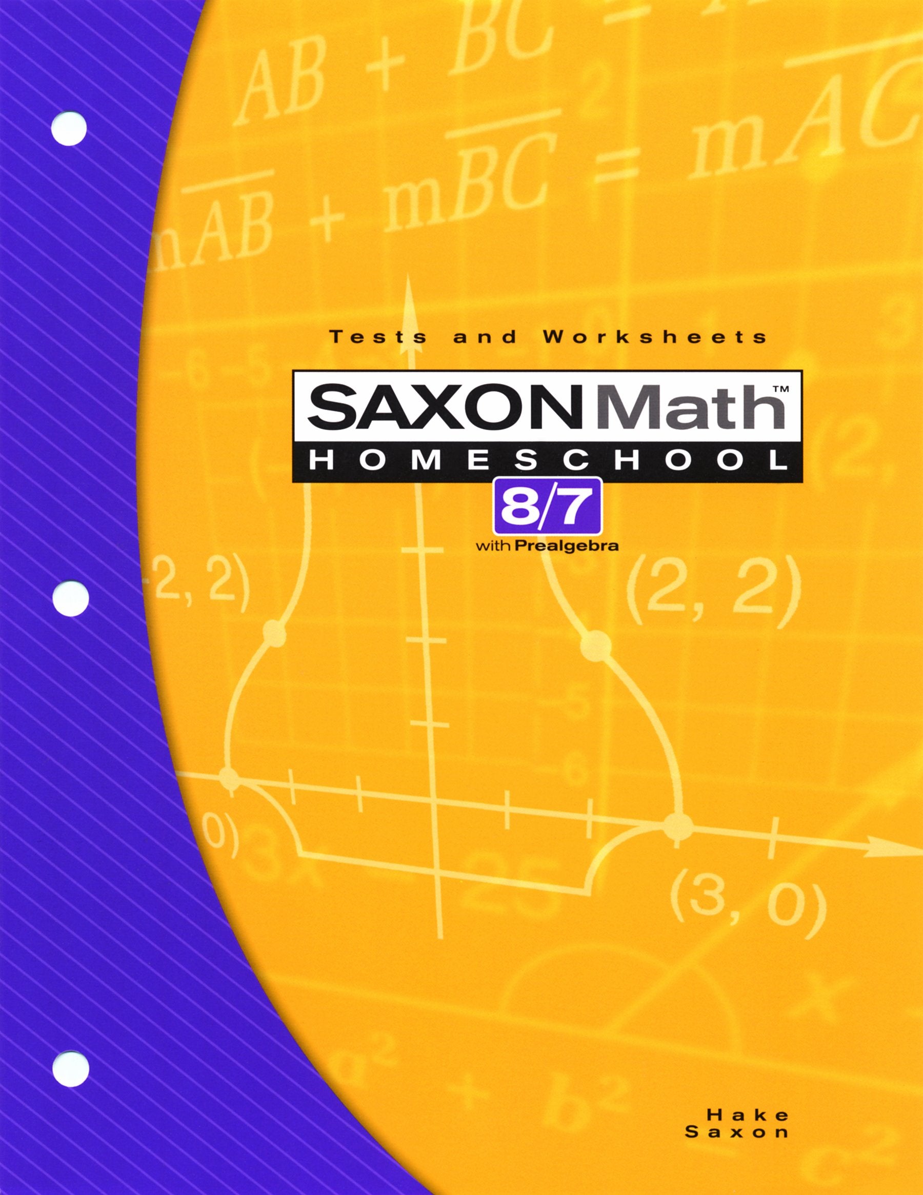 Testing Book: 3Rd Edition (Saxon Math 8/7 Homeschool)