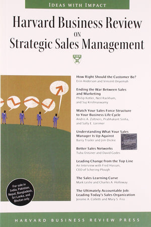 Harvard Business Review on Strategic Sales Management (Harvard Business Review Paperback Series),New