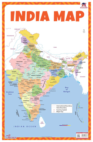 India Map - Thick And Laminated Chart