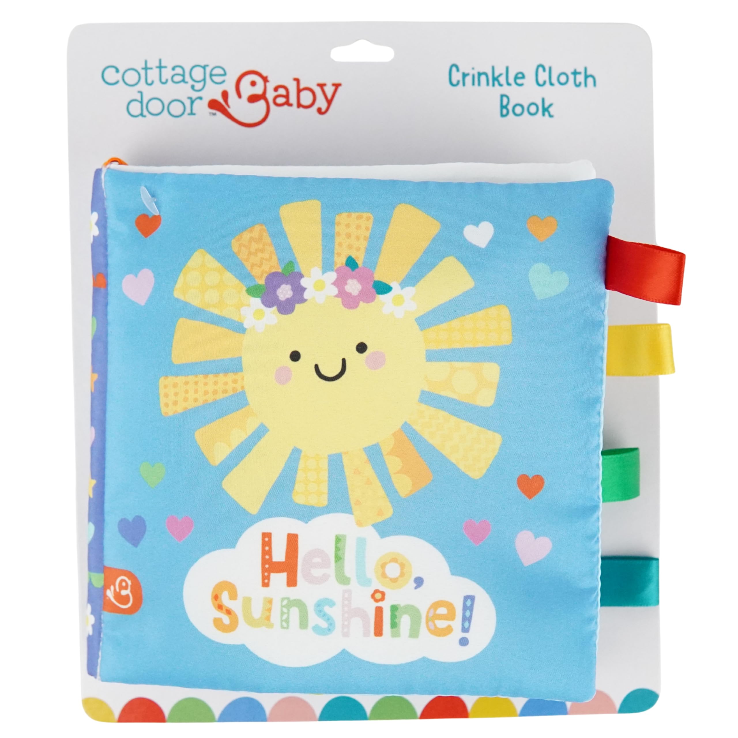 Hello, Sunshine! Crinkle Cloth Baby Book With Ribbon Tags