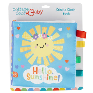 Hello, Sunshine! Crinkle Cloth Baby Book With Ribbon Tags
