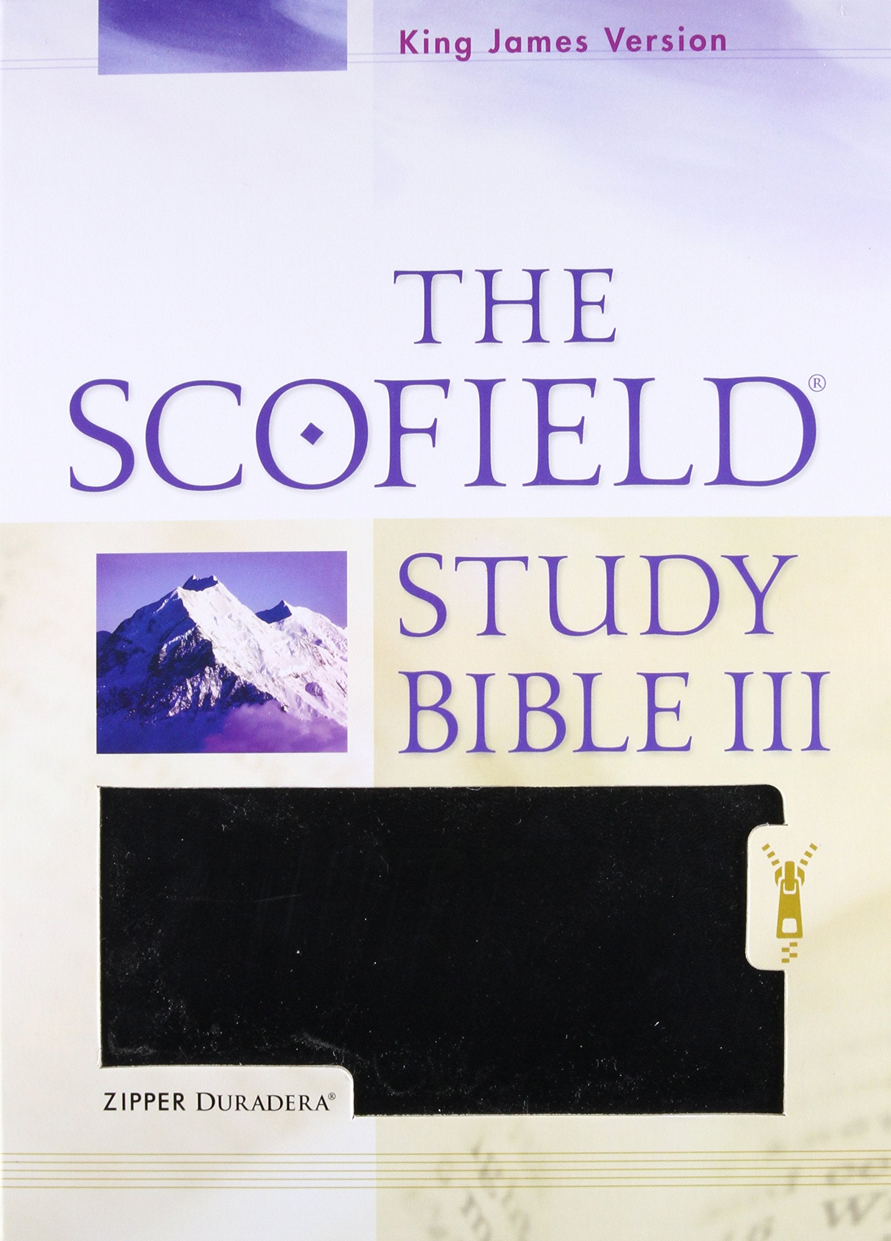 Holy Bible: King James Version, The Scofield Study Bible III, Duradera Zipper Black,Used