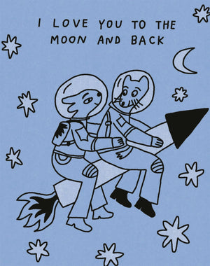 Humor Us Greeting Cards: Love  I Love You To The Moon And Back (Pack Of 6)