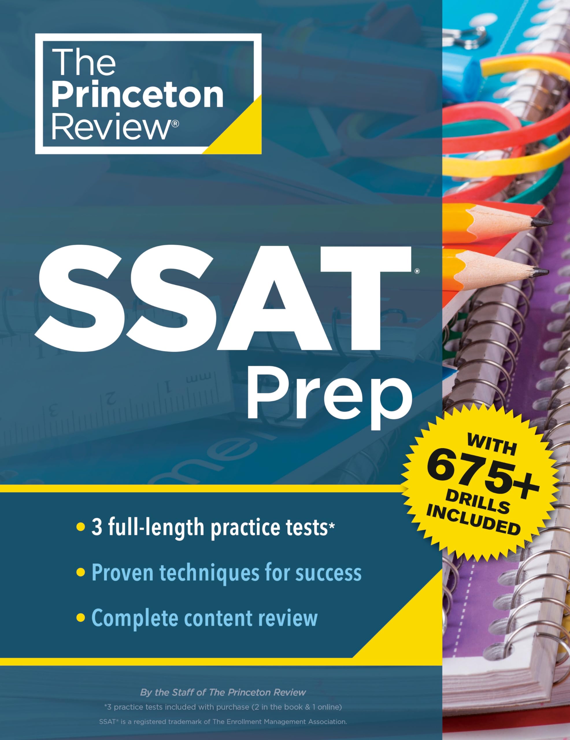 Princeton Review Ssat Prep: 3 Practice Tests + Review & Techniques + Drills (2024) (Private Test Preparation),New