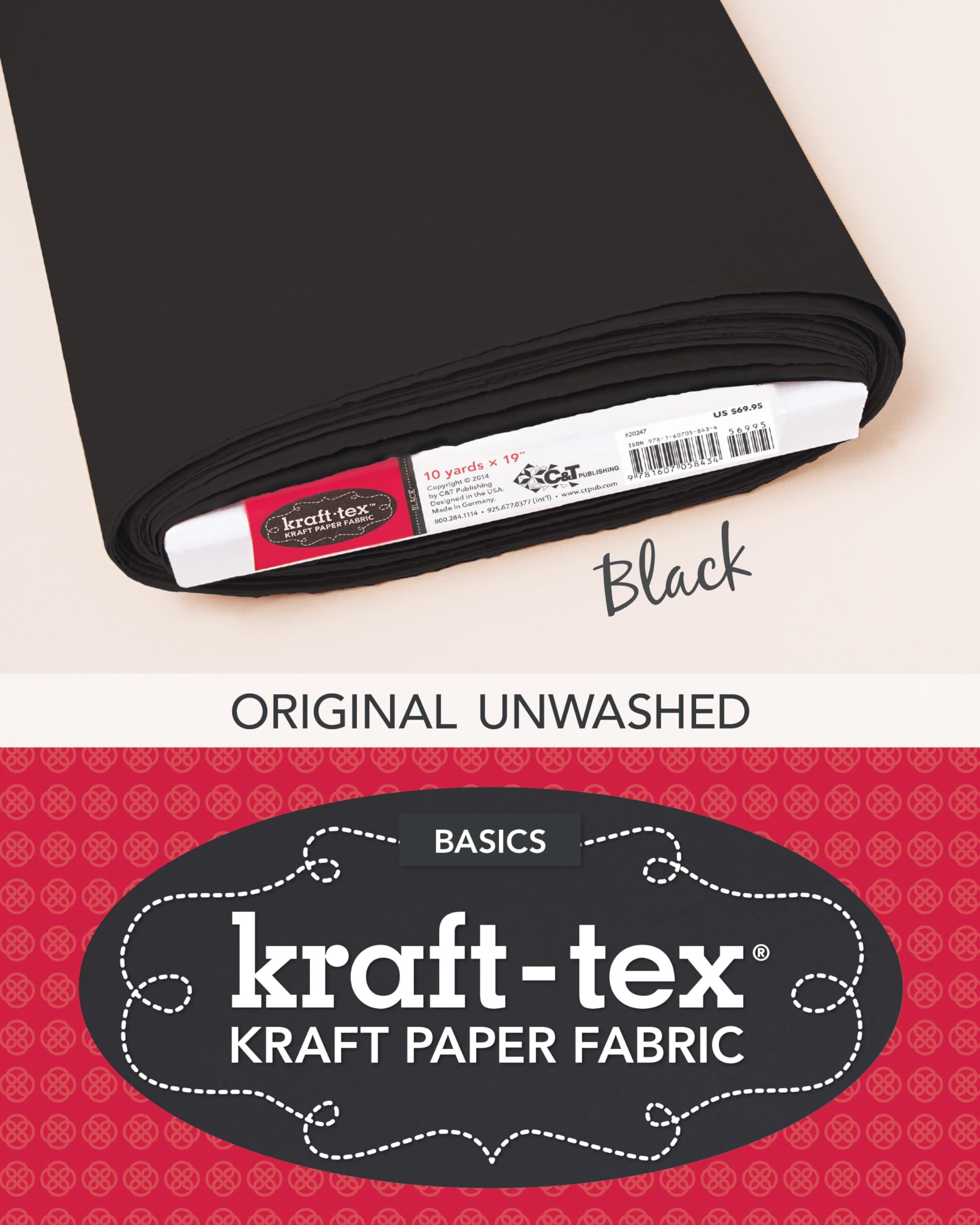 krafttex Bolt 19 x 10 yards, Black: Kraft Paper Fabric (krafttex Basics),Used