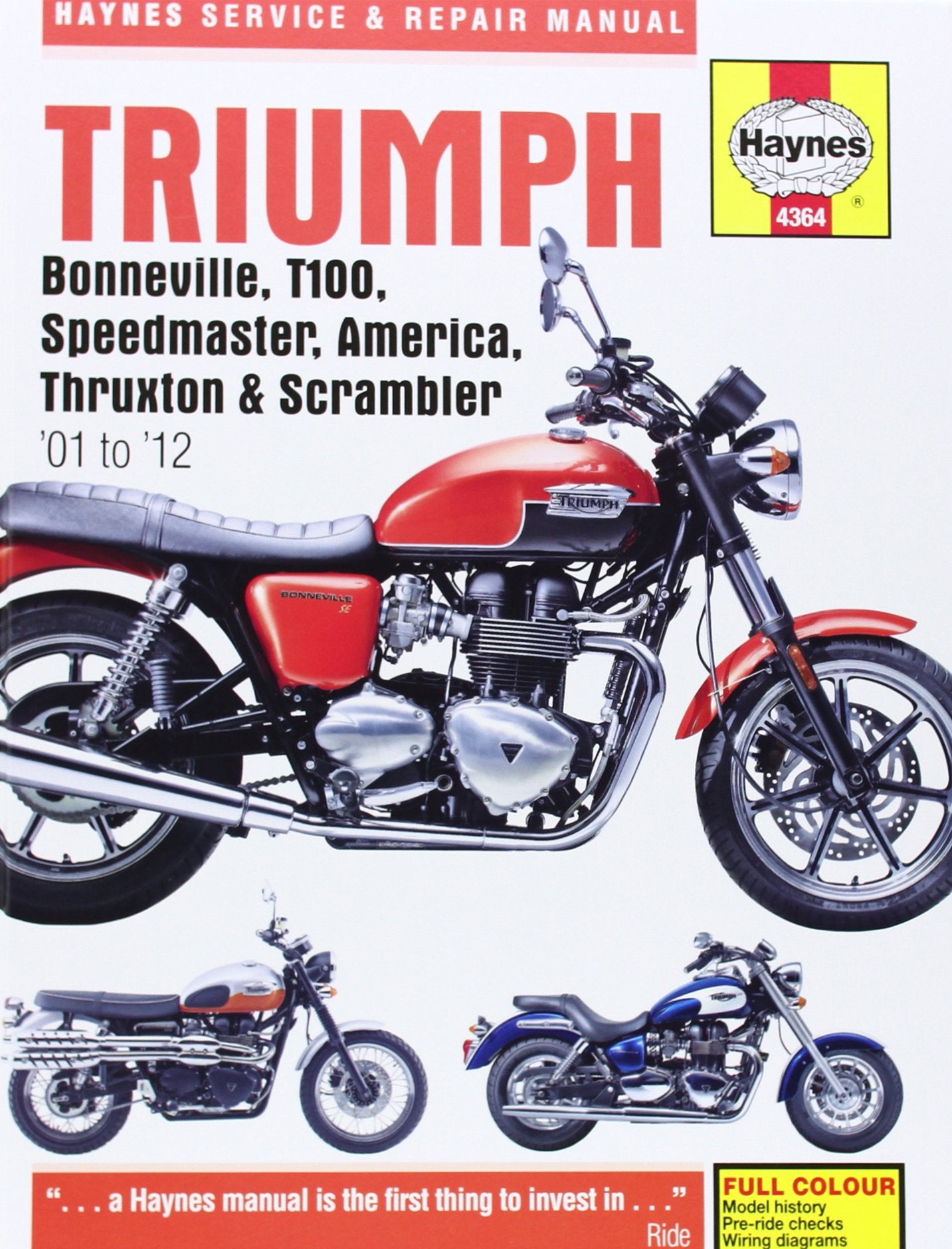 Triumph Bonneville, T100, Speedmaster, America, Thruxton & Scrambler, 20012012 (Haynes Service and Repair Manuals)