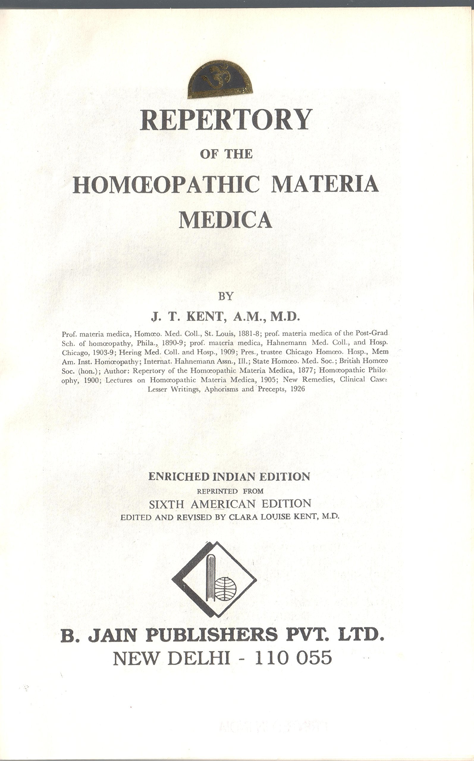 Repertory of the Homeopathic Materia Medica and a Word Index,New