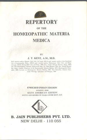 Repertory of the Homeopathic Materia Medica and a Word Index,New