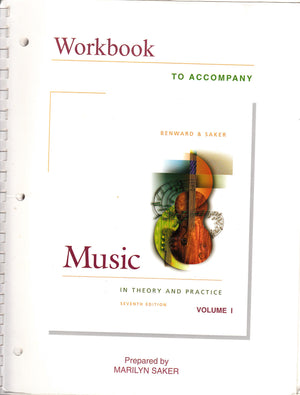 Workbook To Accompany Music In Theory And Practice, Vol. 1 (Book & Cdrom),Used