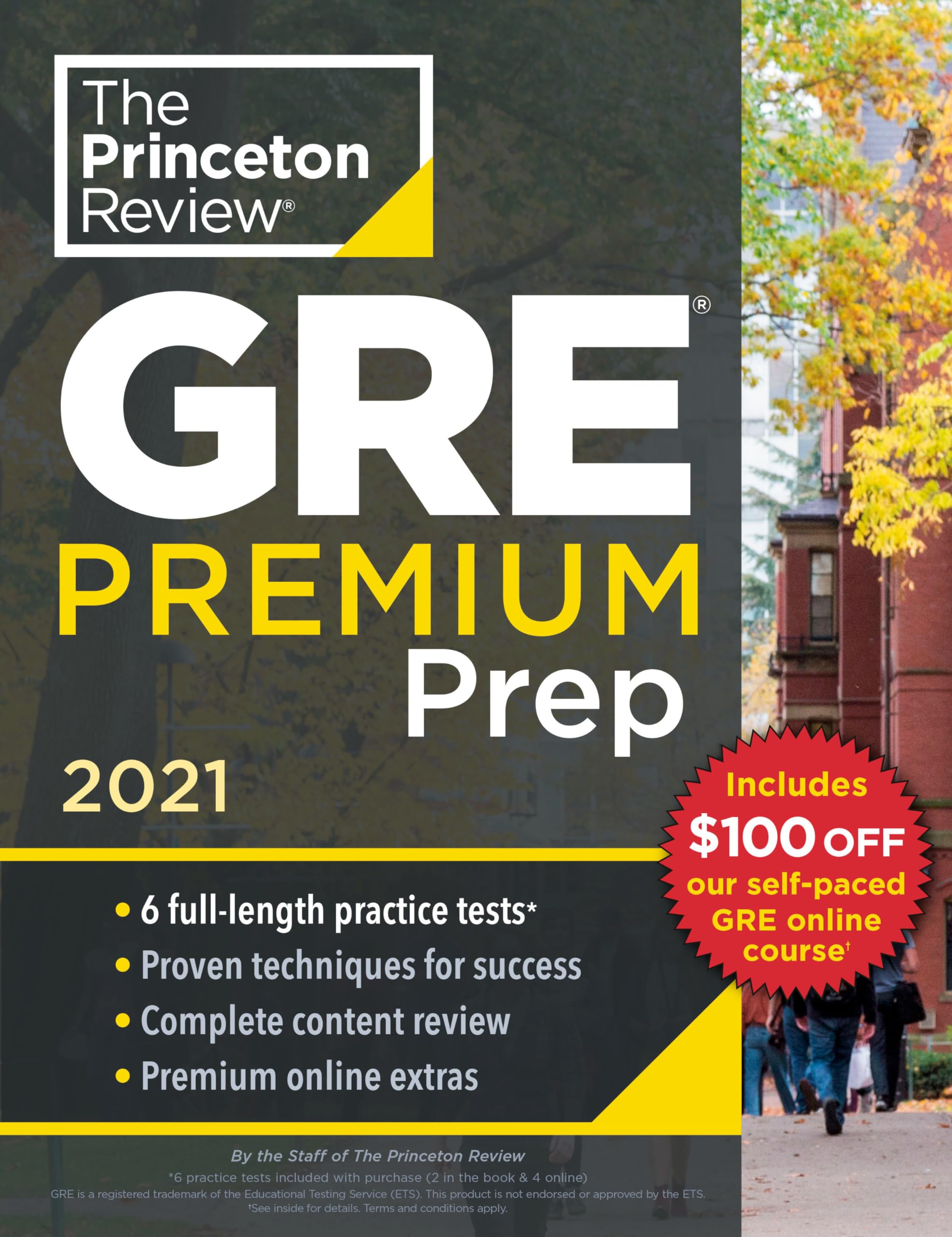 Princeton Review Gre Premium Prep, 2021: 6 Practice Tests + Review & Techniques + Online Tools (2021) (Graduate School Test Prep,Used
